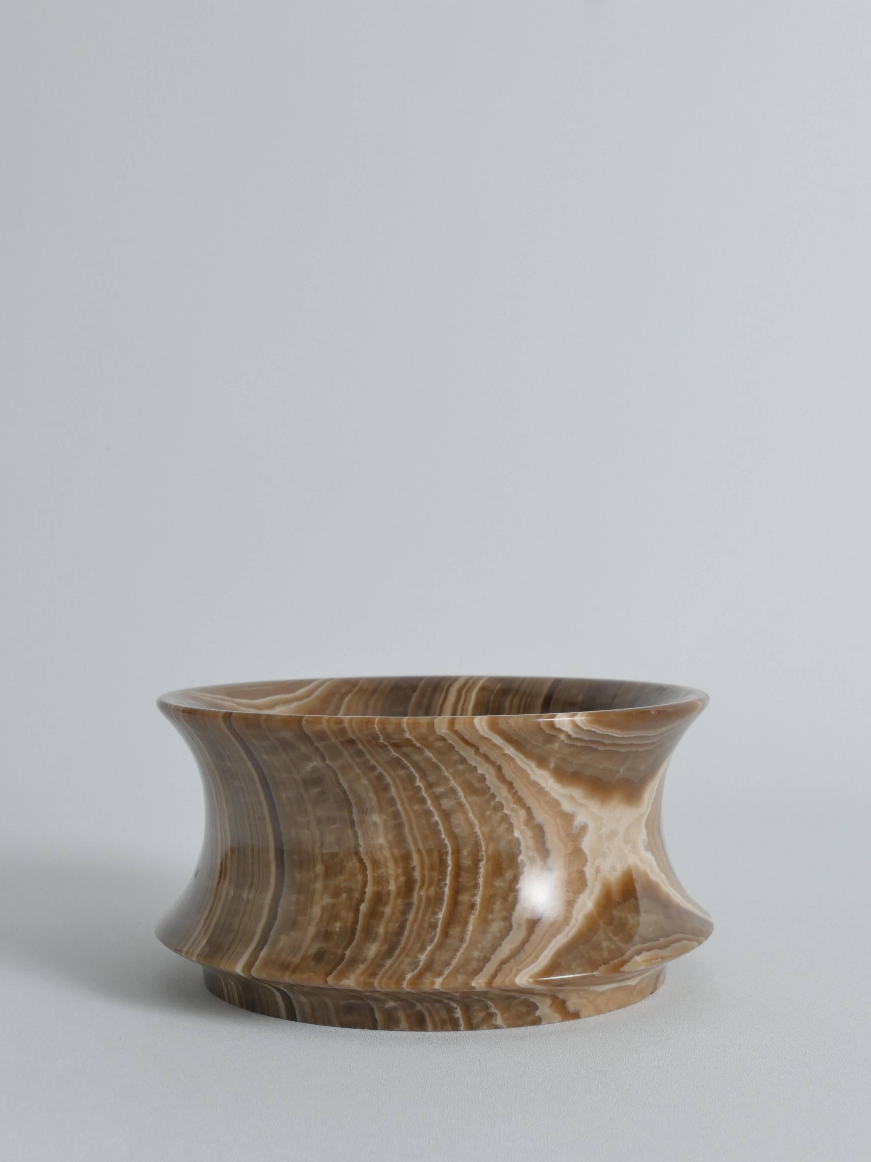 Hand Turned Brown Onyx Bowl, Greece, 1970s