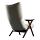 Fauteuil haut de salon vintage en teck et tissu bouclé blanc du milieu du siècle norvégien, années 1960