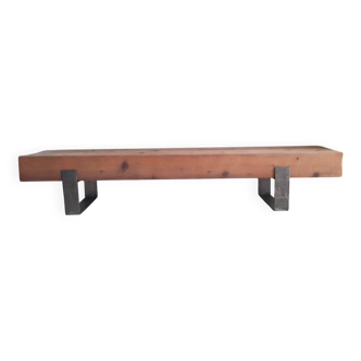 Meuble bas, console en bois et métal