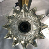 Pair of 1930s wall lights, Italian work, Murano glass and brass