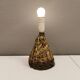 Ceramic table lamp, in greenish/brownish glaze, almost in the shape of a volcano.