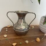 Silver-handled vase