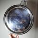 Rare vintage oriental covered serving dish in silver-plated metal, mid-20th century.