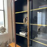 Mahey bookcase in elm and XXL brass