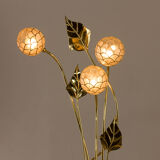 Brass floor lamp in the style of Tommaso Barbi with floral ornaments