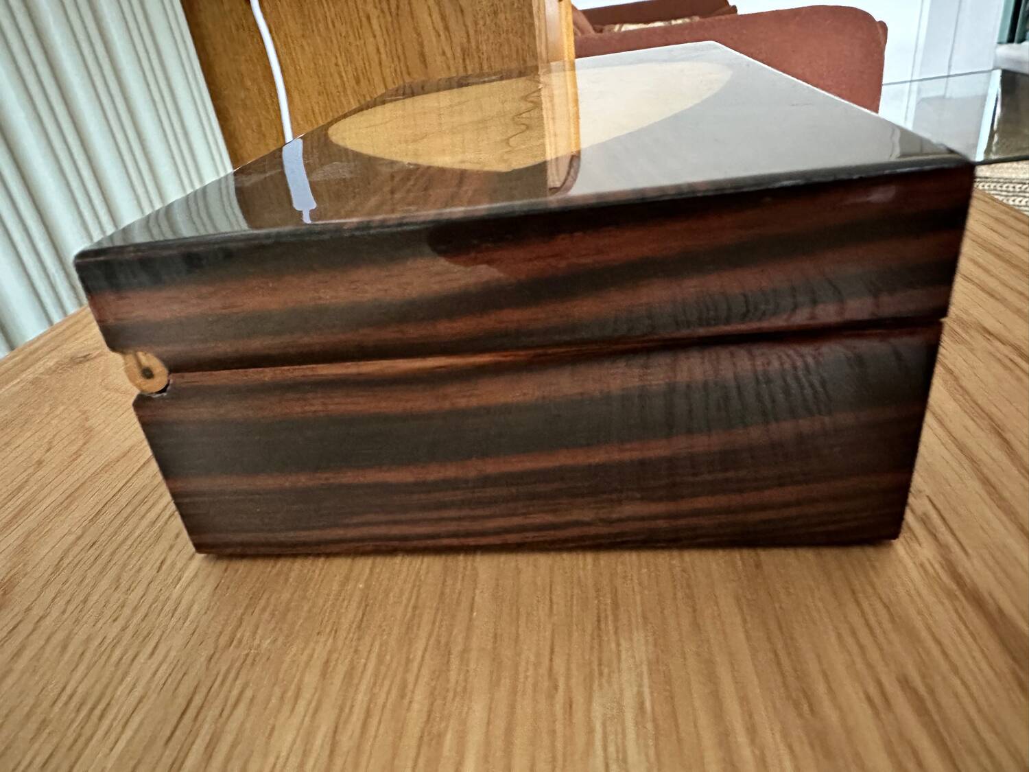 Varnished wooden cigar box
