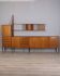 Vintage 1960s teak sideboard with wall-mounted system, Italian design
