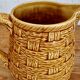 Pichet Digoin Sarreguemines woven basket effect caramel vintage
