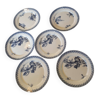 6 assiettes plates Sarreguemines série Buffon