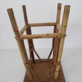 Vintage square rattan stool