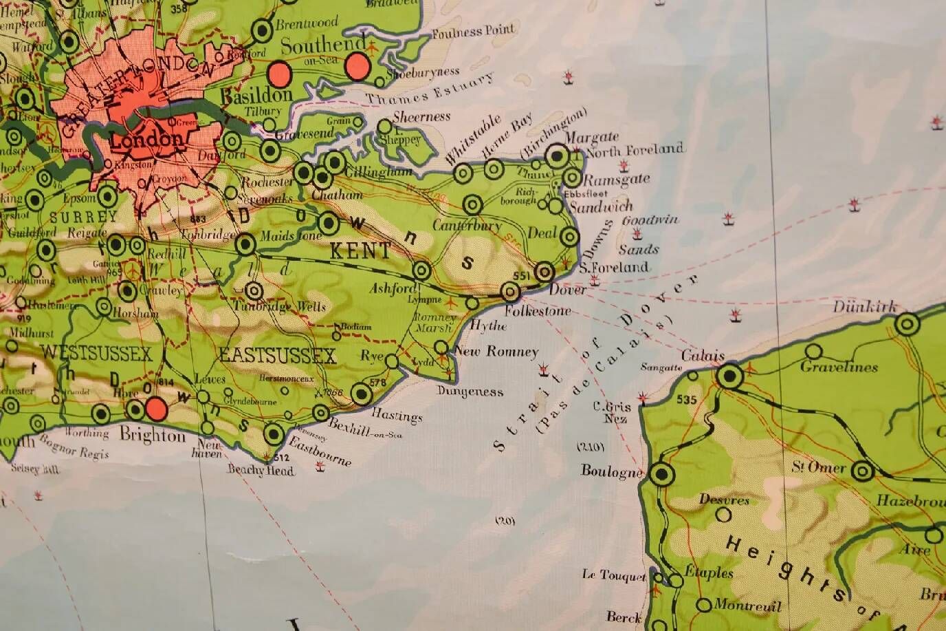 Vintage school maps of the British Isles, educational wall charts, 1960s