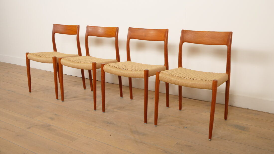 4 x vintage dining chairs | Niels Otto Møller | Model 77