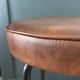Vintage brown faux leather stool