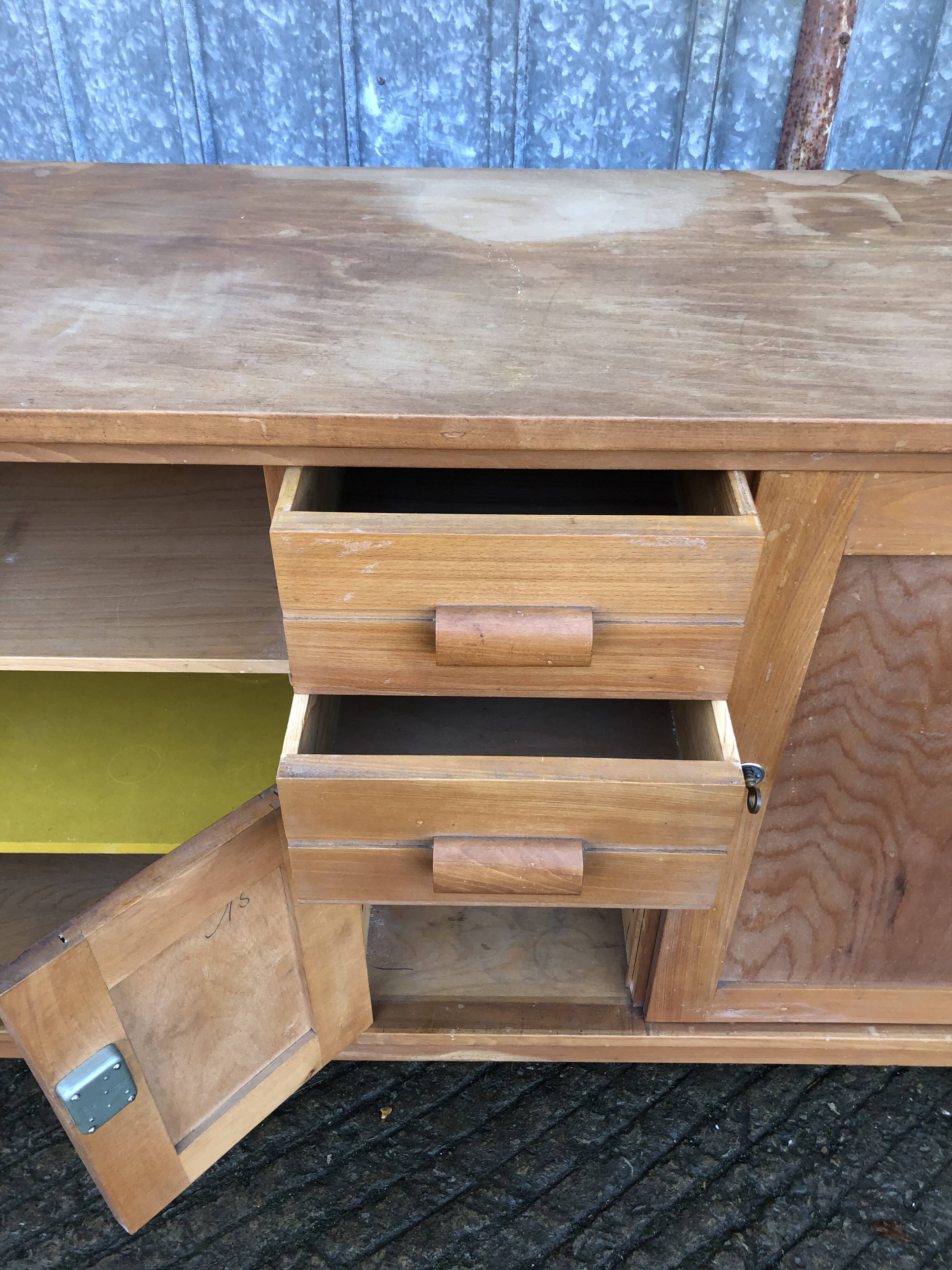 Buffet René Gabriel en hêtre et cp hêtre d’époque reconstruction