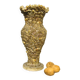 Vase covered with shells. Seaside souvenir.
