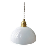 Vintage white glass half-sphere pendant light