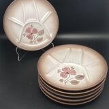 Compartmented plates in colored stoneware with Flower pattern