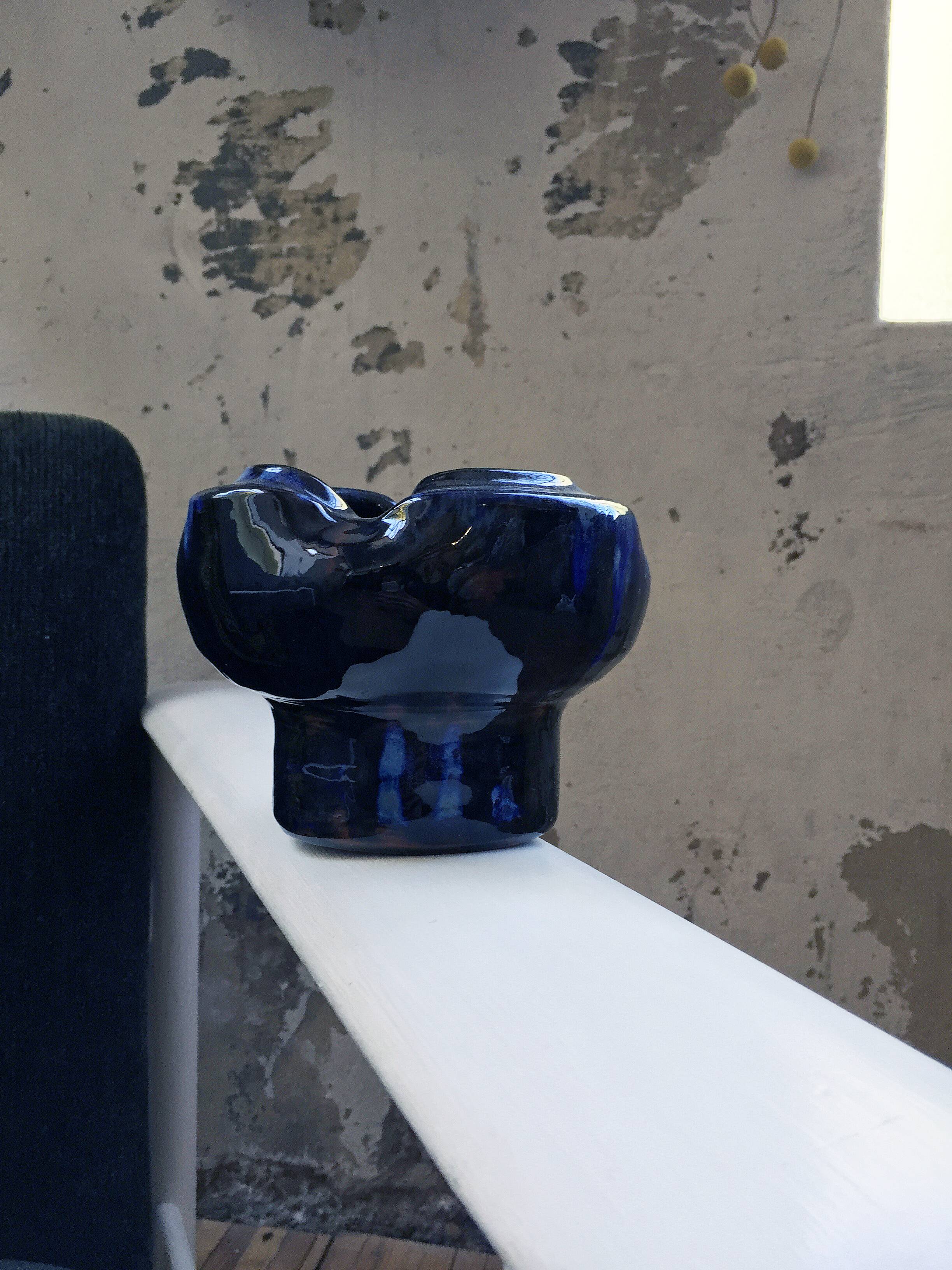 Black ceramic vase