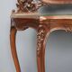 Antique console in mahogany, velvet and glass, Italy, 19th century.