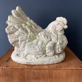 Large glazed terracotta hen