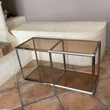 Coffee table 2 modules. Chrome and plexiglass. 1970. Space age.