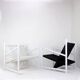 Indoor/Outdoor pair of Black/White Armchairs