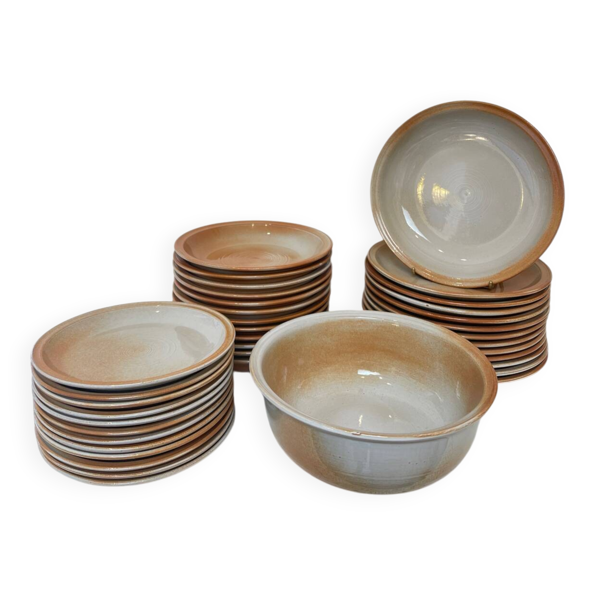Vintage stoneware service, 38 pieces, 1970.