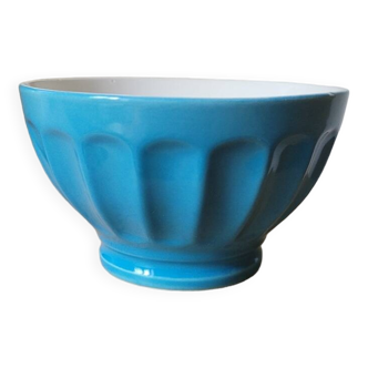 Opaque blue porcelain bowl