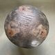 Antique tripod wooden stool, brutalist, wabi sabi style