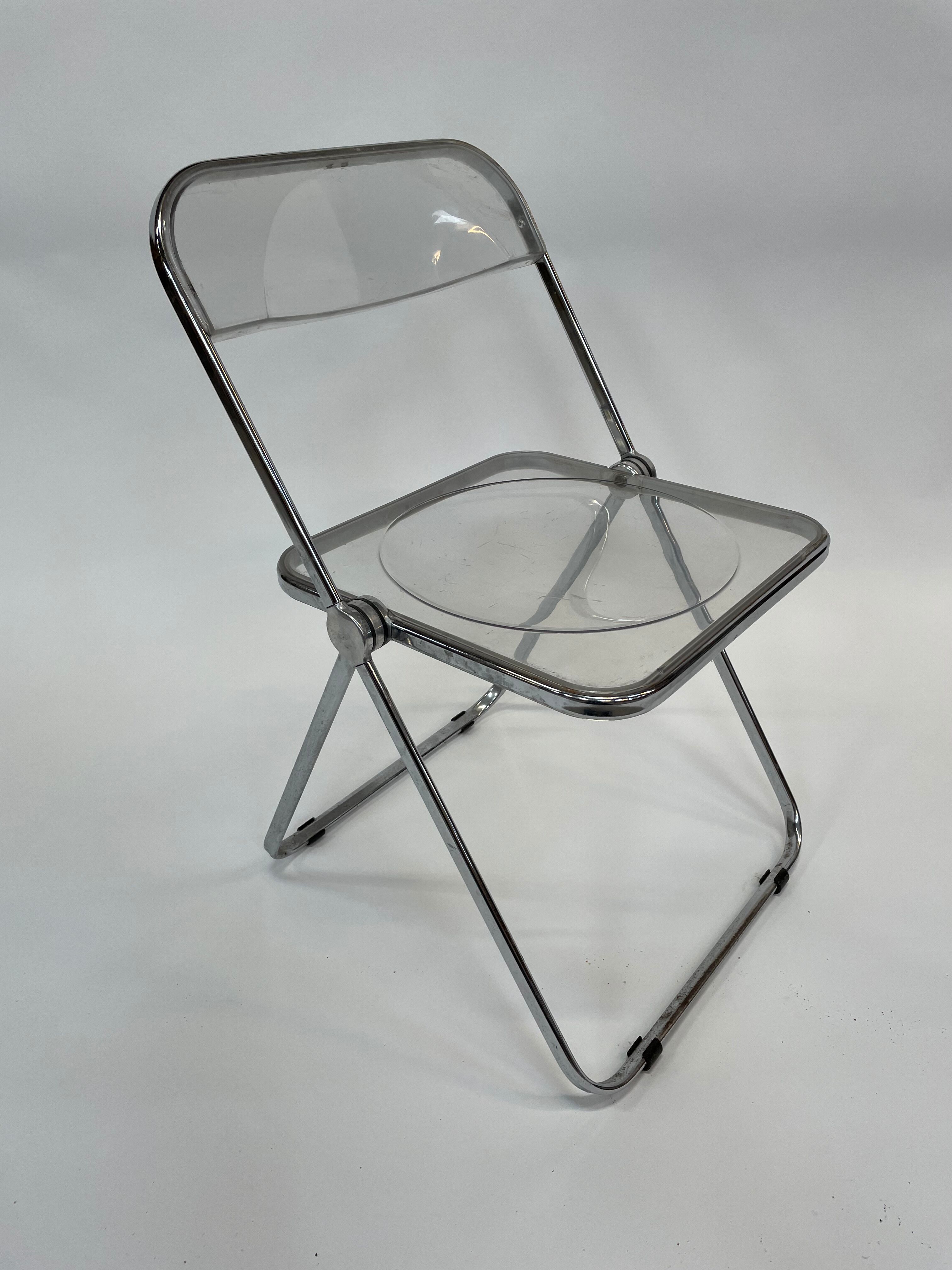 Giancarlo piretti plia lucite folding chairs for castelli