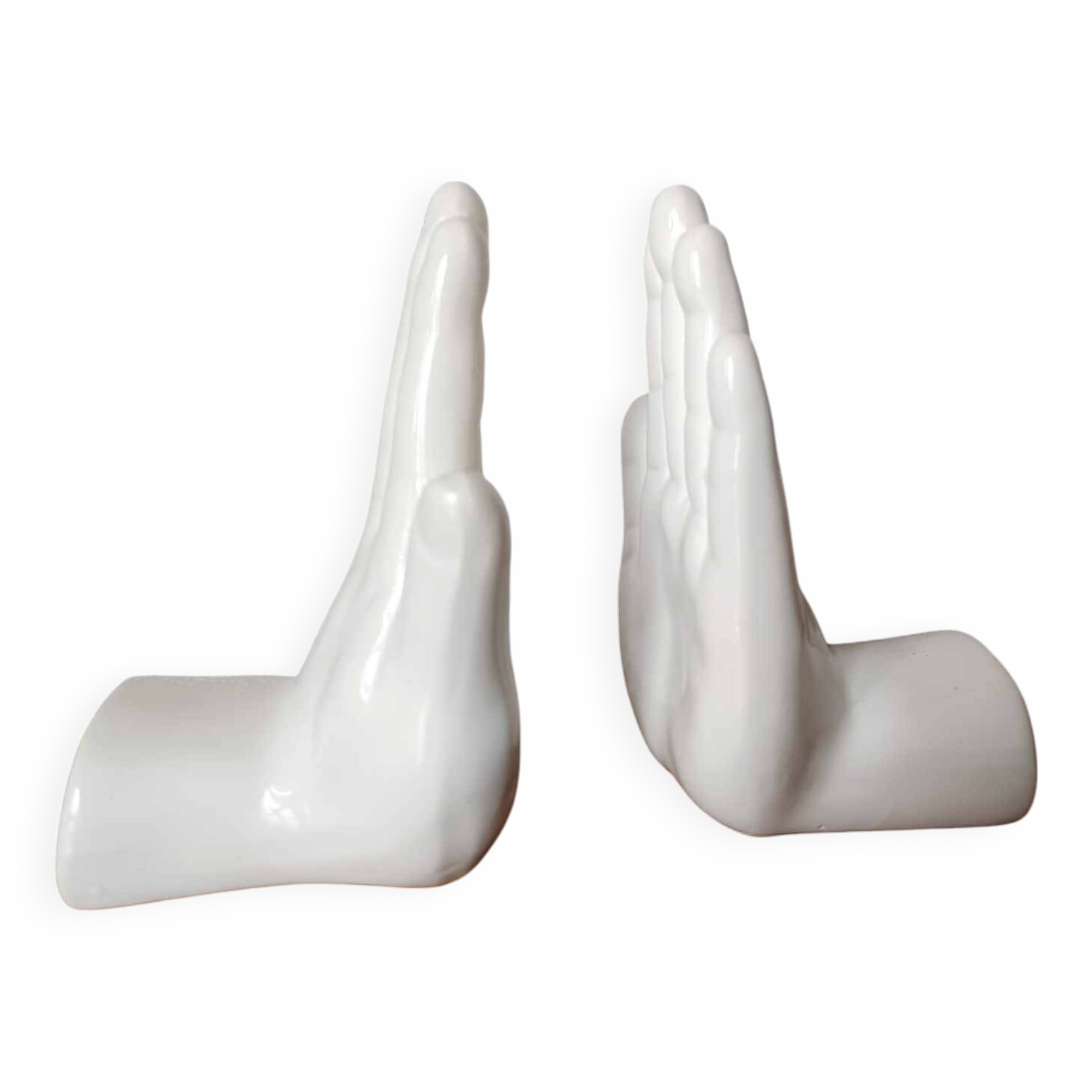 Pair of ceramic hand bookends 1970