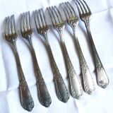 Art Nouveau cutlery with ladle, forks, spoons and ladle