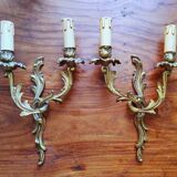 Pair of Louis XVI-style gilded bronze appliques