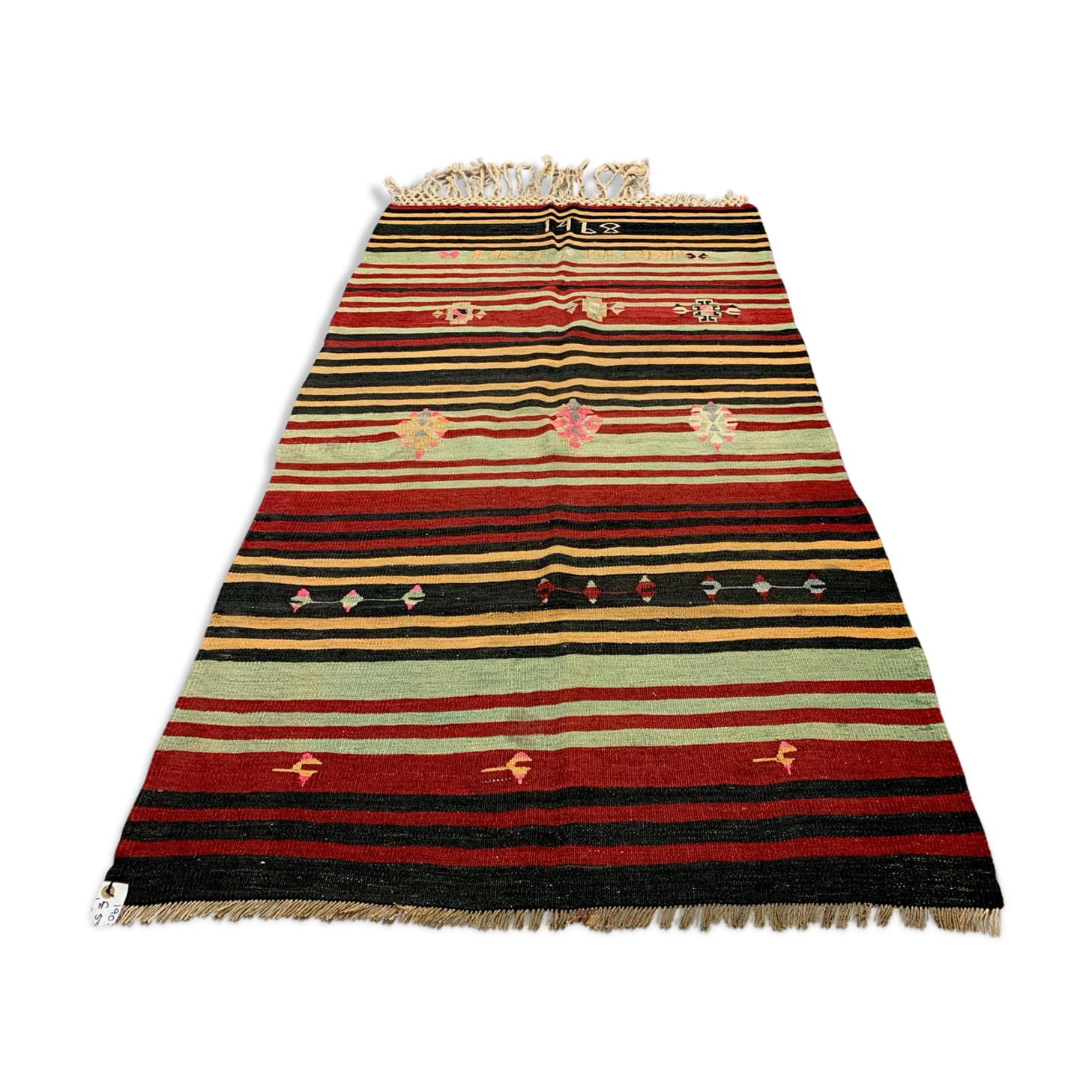 Vintage Turkish Kilim Kelim Rug shabby wool, country home boho 190x100 cm medium