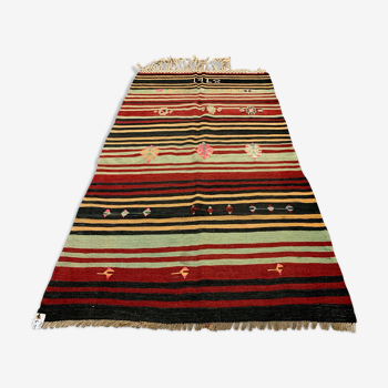 Tapis vintage turc kilim kelim maison de campagne boho 190x100 cm