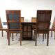 Mid century bamboo high back dining chairs with table, 1960s