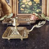 Large bronze hand candle holder