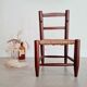 Mini wooden and straw chair - brutalist look