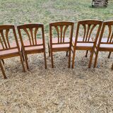 Lot of 5 old wooden chairs
