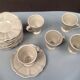 Batch of 5 coffee cups and mole patinated saucers Put in Home