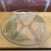 Ancient mendiant plate luminarc design arum lily moulded glass floral decor