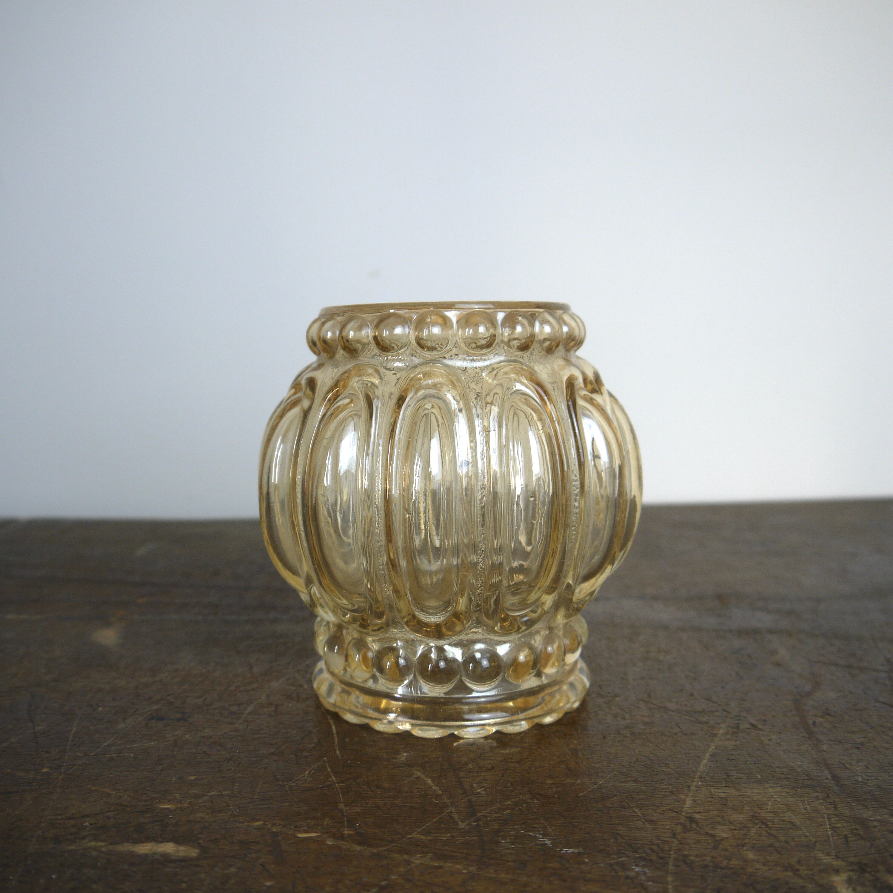 Orange moulded glass lampshade