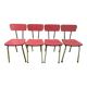 4 chaises formica rouge vintage