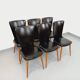 Set of 6 vintage Baumann Essor chairs in beech wood and skai