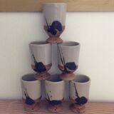 6 Dove Pottery cups
