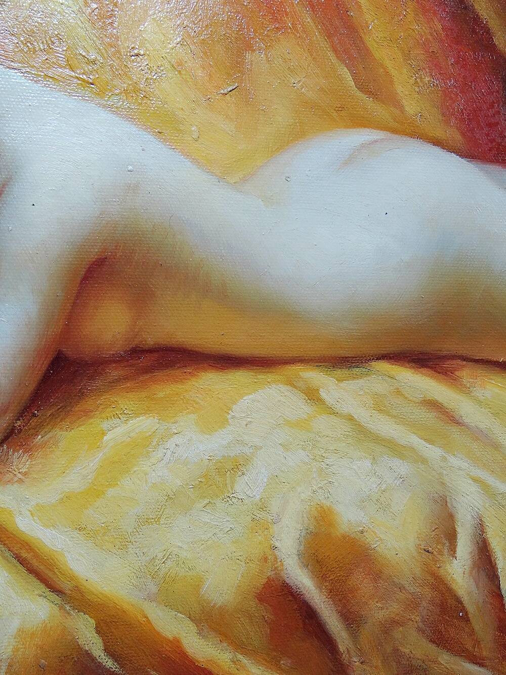 Tableau "Nu au coussin" "La paresseuse" d'après Daniel Hernández Morillo