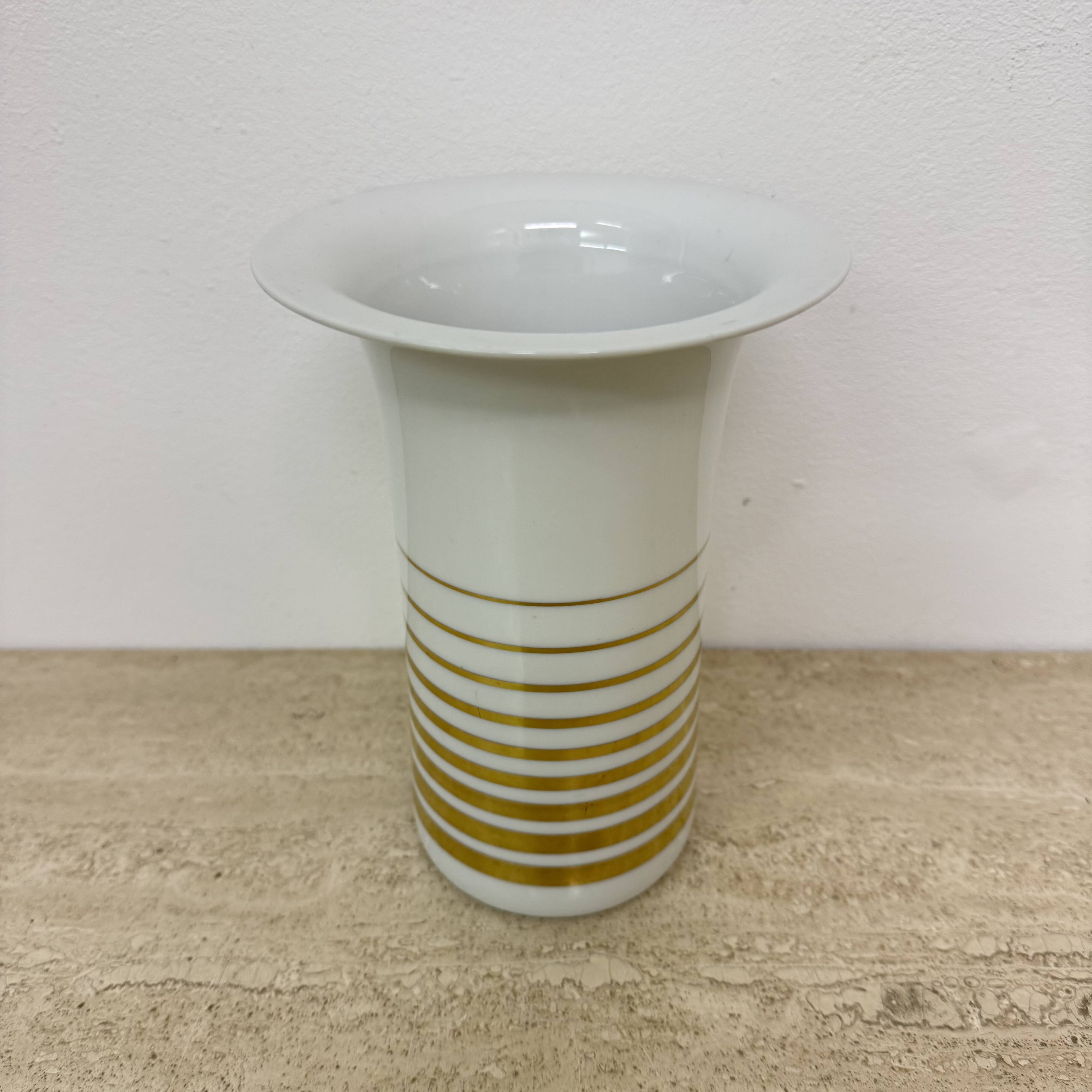 Vintage space age vase Bavaria arzberg Germany golden decor , 1970s