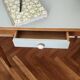 Small Blue Wooden Desk, Grooved Legs