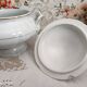 Niederweiler soup bowl in white earthenware bordered gold