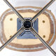 Brown leather swivel footrest with metal base - De Sede, Switzerland.